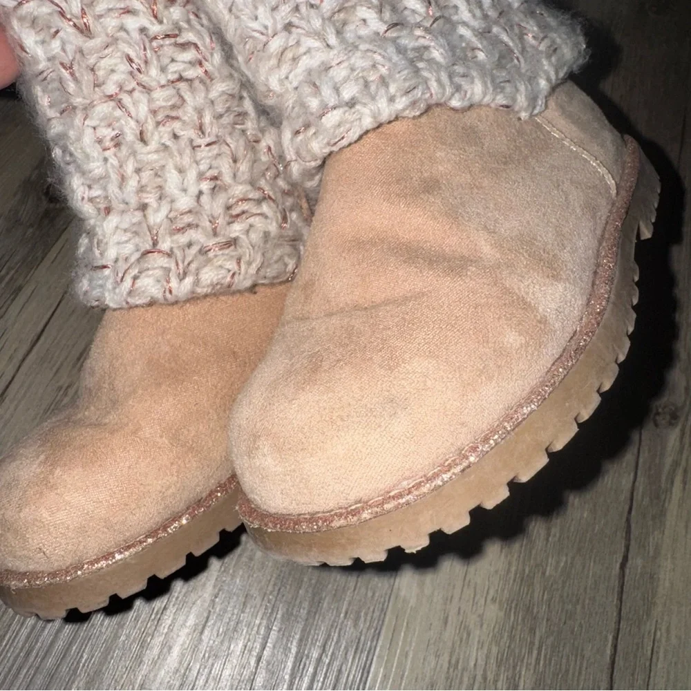 Cat & Jack Tan and Cream Kids Boots